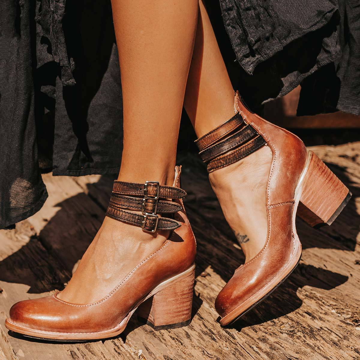 Ginevra - Zapatos de tacón alto con múltiples tiras y suela gruesa