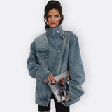 Sílvia - Chaqueta Vintage Cuello Alto Asimétrica