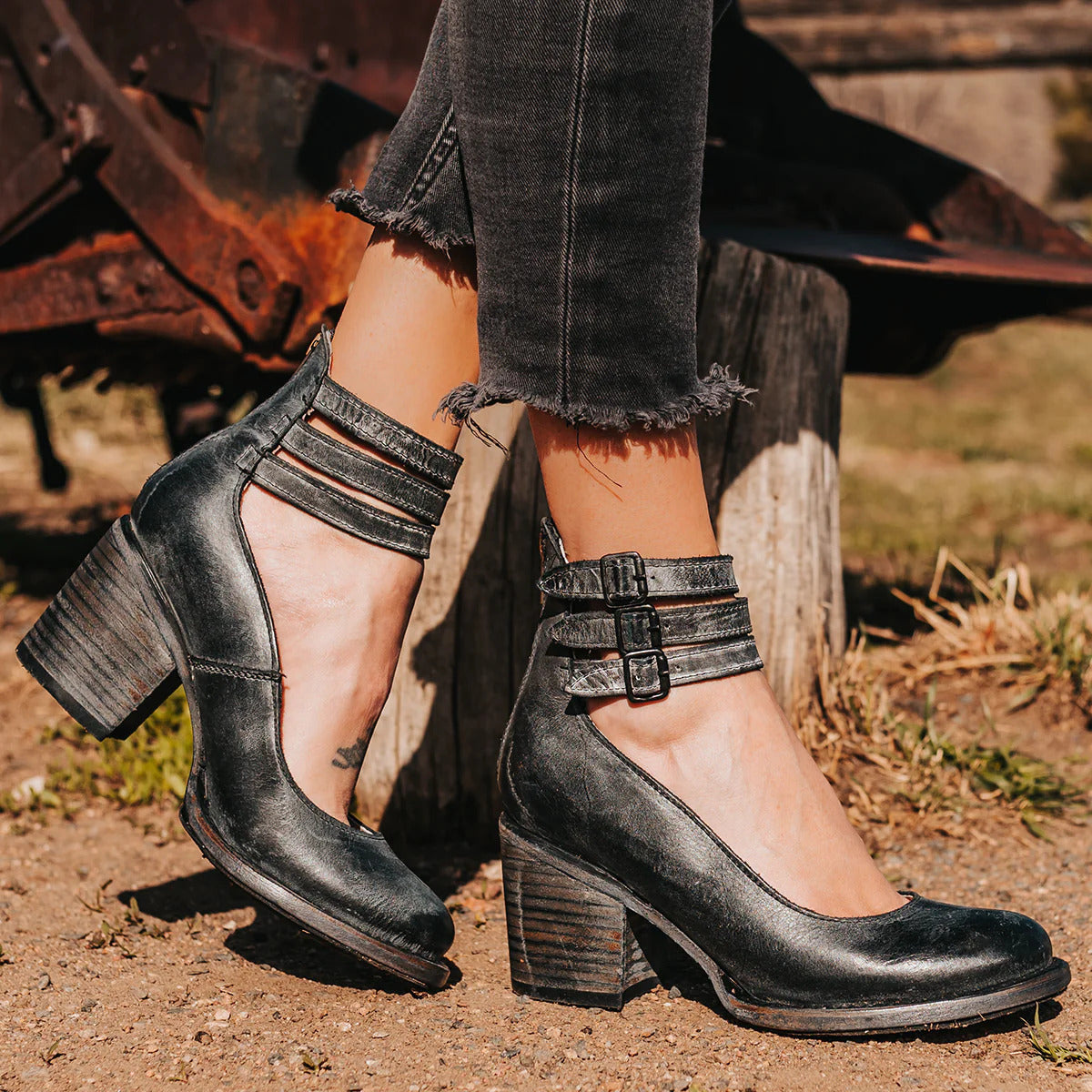 Ginevra - Zapatos de tacón alto con múltiples tiras y suela gruesa