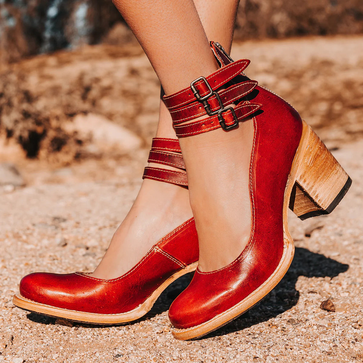 Ginevra - Zapatos de tacón alto con múltiples tiras y suela gruesa