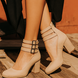 Ginevra - Zapatos de tacón alto con múltiples tiras y suela gruesa