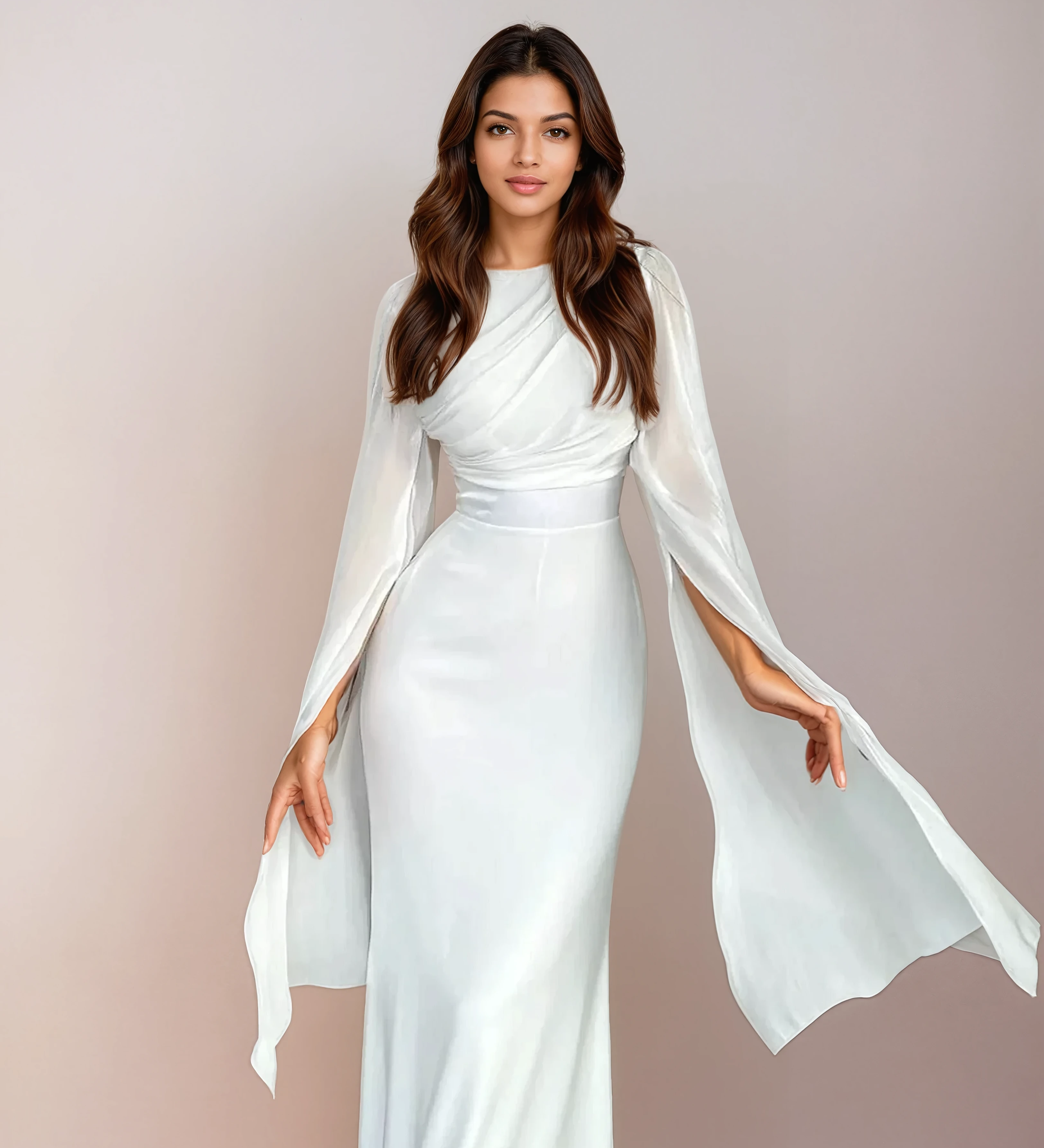 Isabela - Vestido Largo de Satén