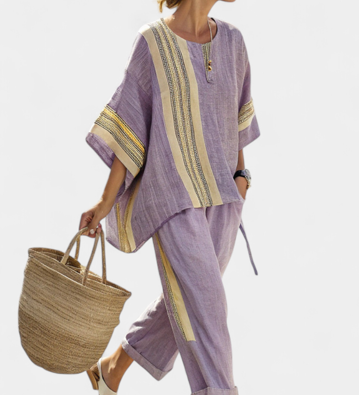 Lorena - Conjunto Boho de Lino y Bambú