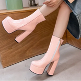 Carina - Botas con plataforma super alta con encanto y confianza