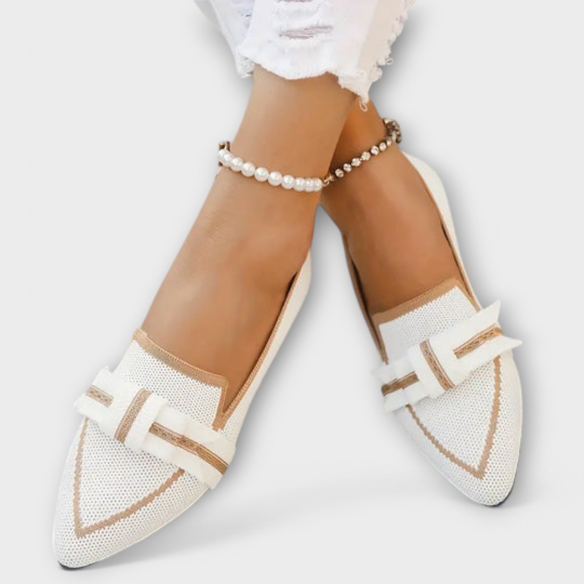 Zapatos planos femeninos con diseño de nudo