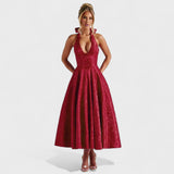 Efi - Vestido midi texturizado