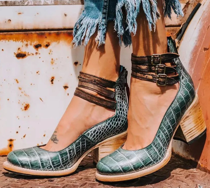 Ginevra - Zapatos de tacón alto con múltiples tiras y suela gruesa